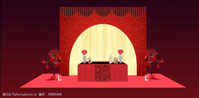 韩式婚礼婚礼现场舞台迎宾区场景布置图片