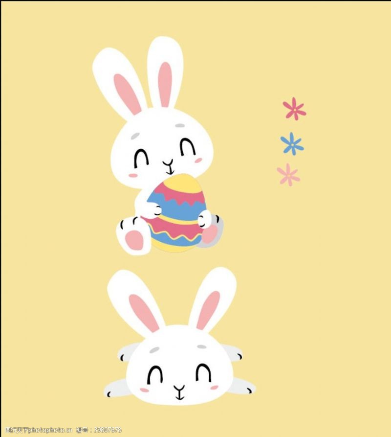 可爱卡通兔子矢量图图片
