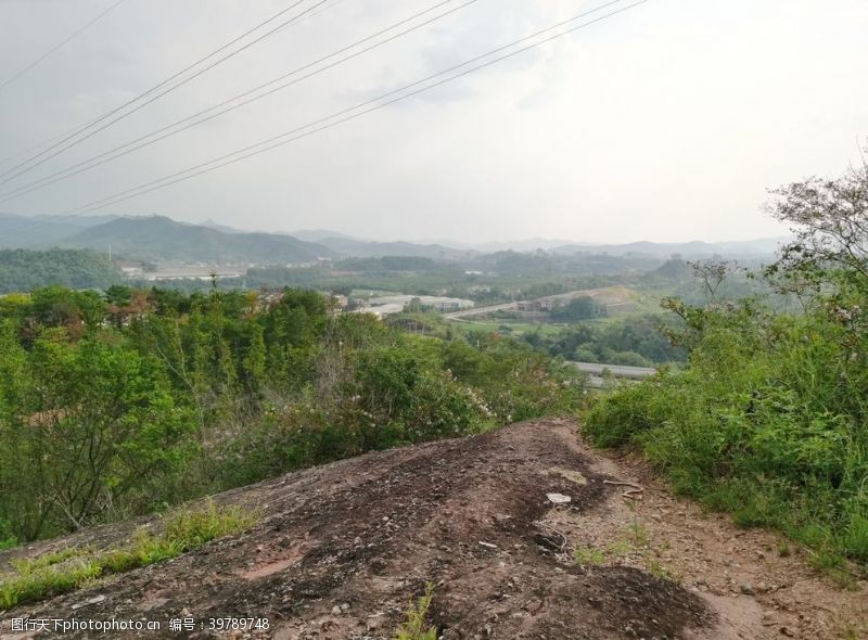 户外登山丘陵山顶风景图片