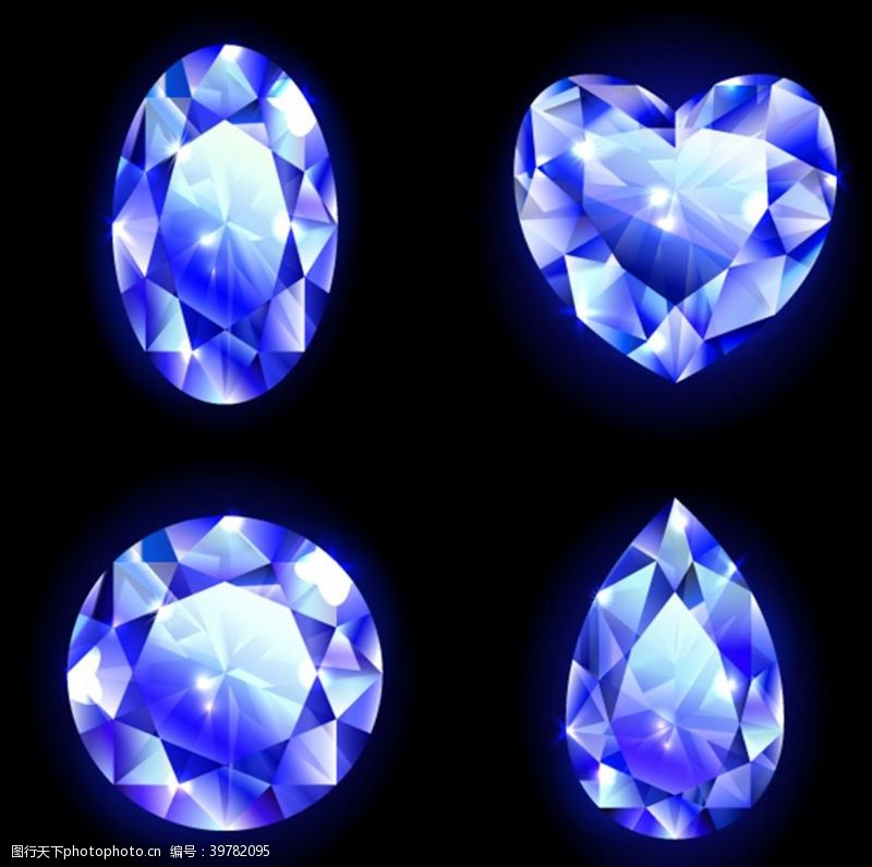 彩钻水晶钻石矢量图片
