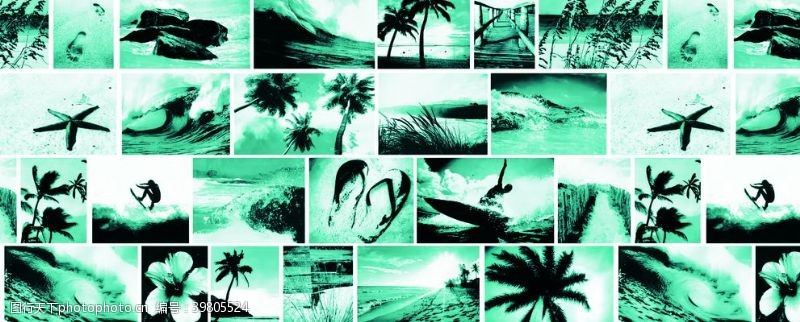 冲浪设计数码印花海滩风图片