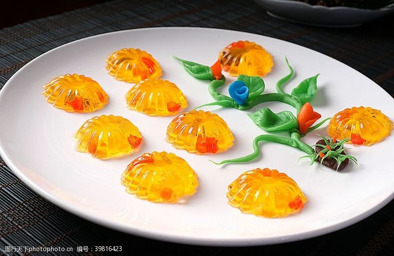 蒸饺小吃杂果布丁图片