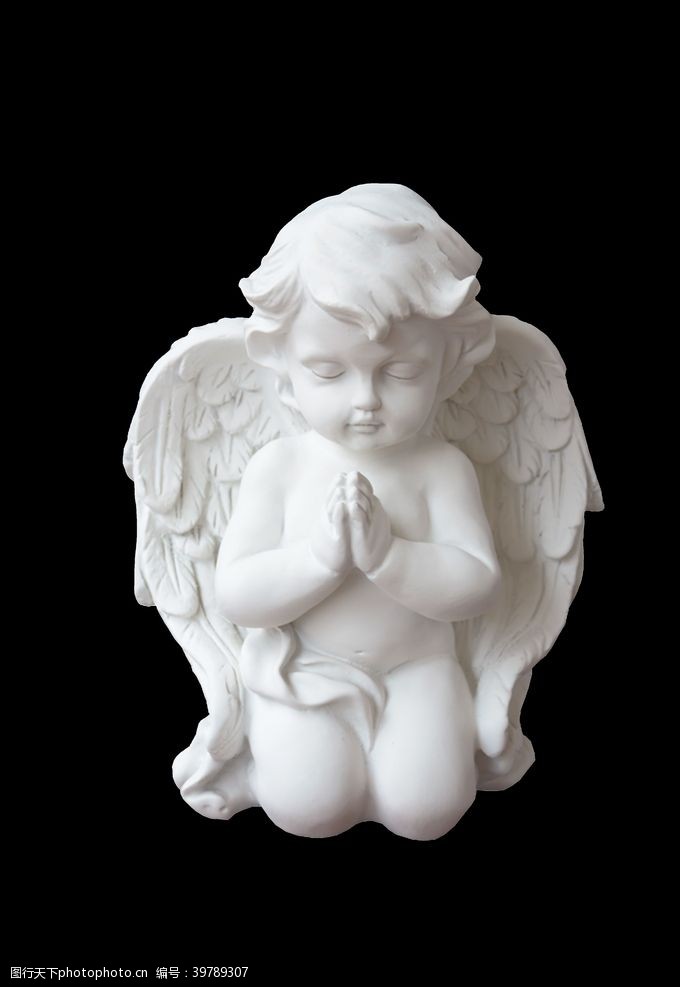 小天使祈祷石膏装饰图片