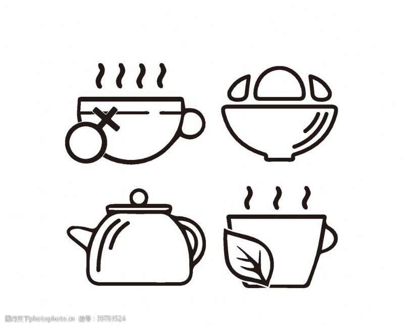 茶壶饮品图标图片