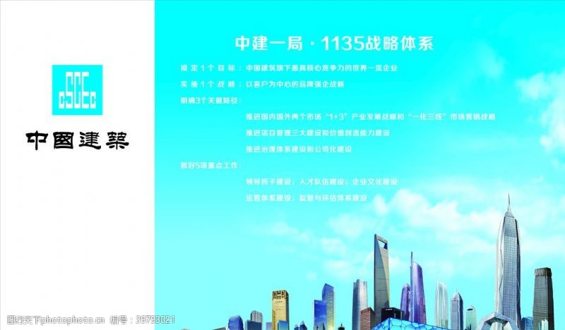 品质中国中建一局品牌墙门头布图片