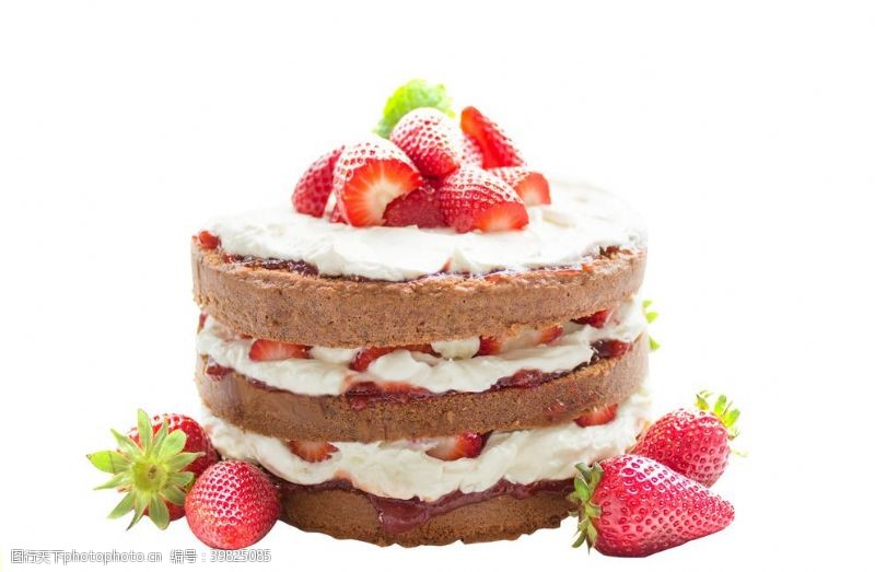 下午茶背景草莓蛋糕图片