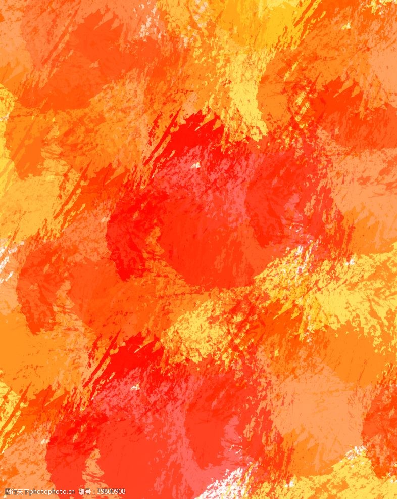 七彩花橙色水彩背景图片