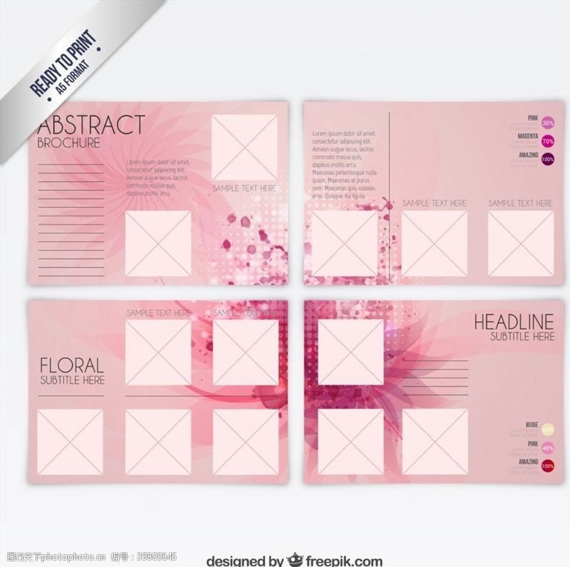 宣传单矢量素材粉红色的小册子图片