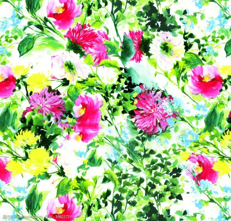 lv花型花朵花紋数码印花图片