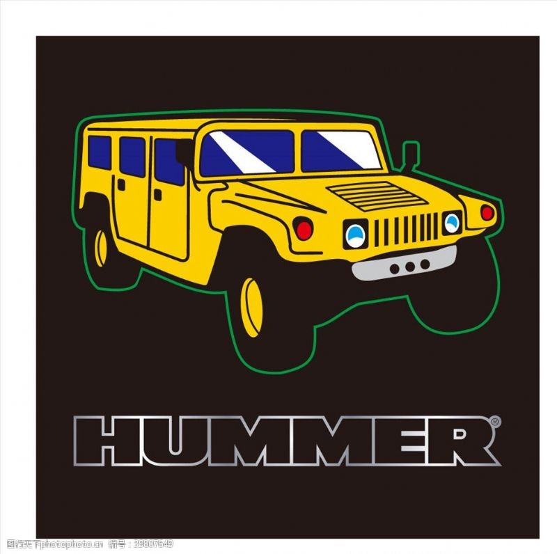名牌车HUMMER标志矢量图片