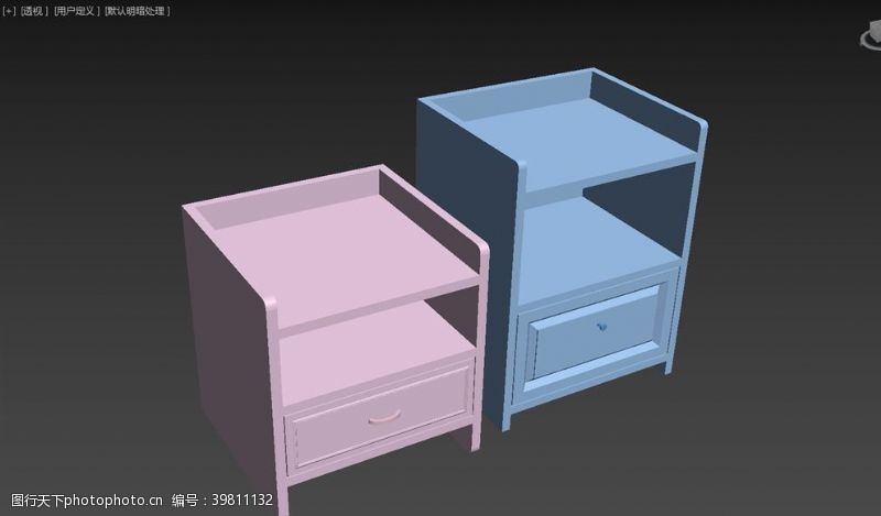 家具模型简易床头柜图片