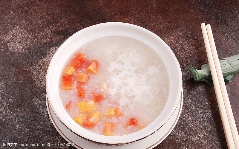 稀饭木瓜雪蛤粥图片
