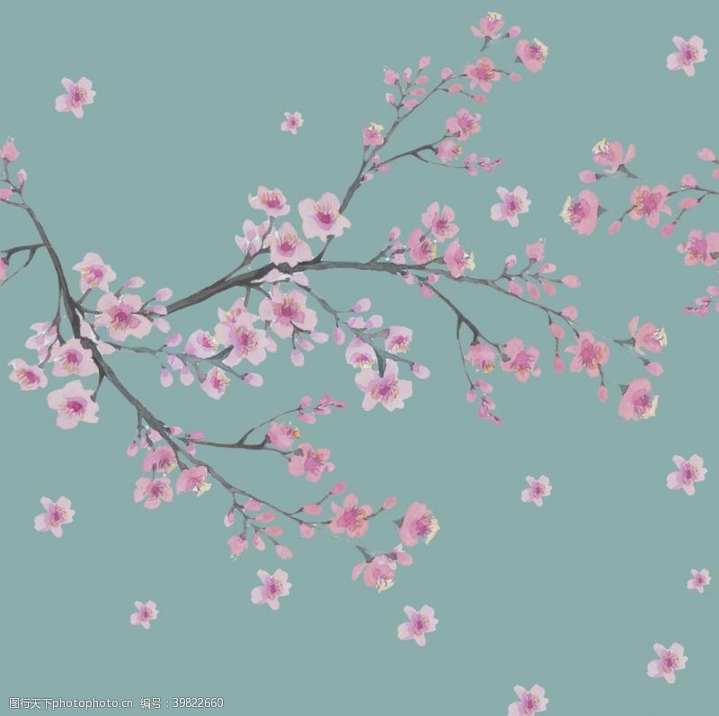 梅花手绘手绘桃花图片