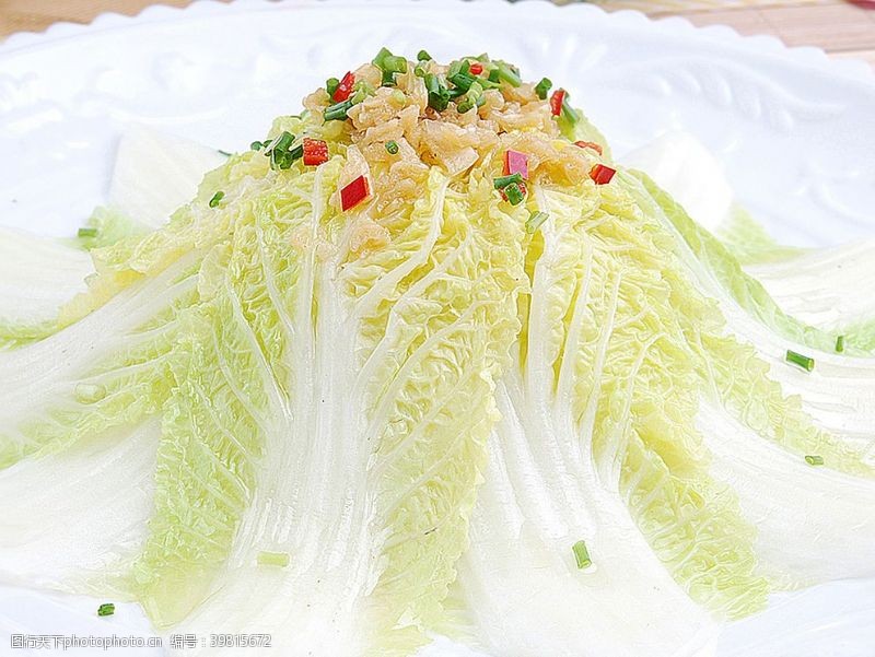 上海白菜蒜茸粉丝蒸白菜图片