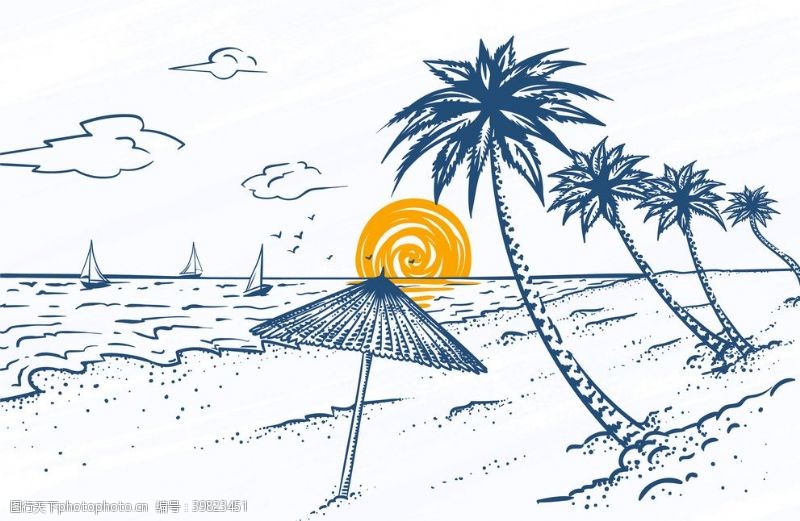 冲浪设计太阳图片