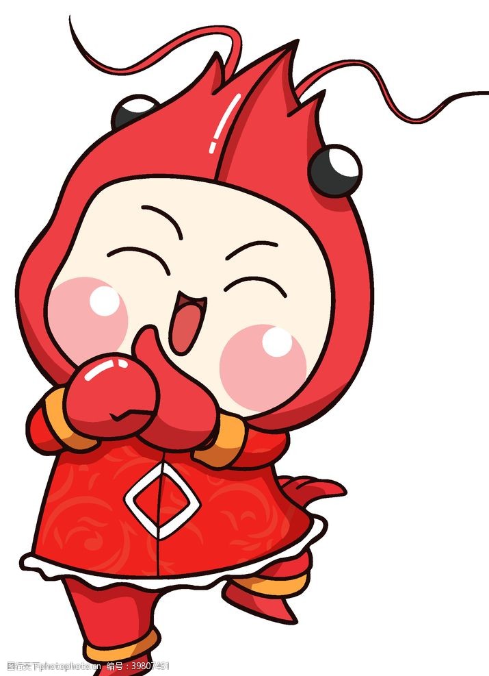 虾吃虾涮吉祥物小龙虾图片