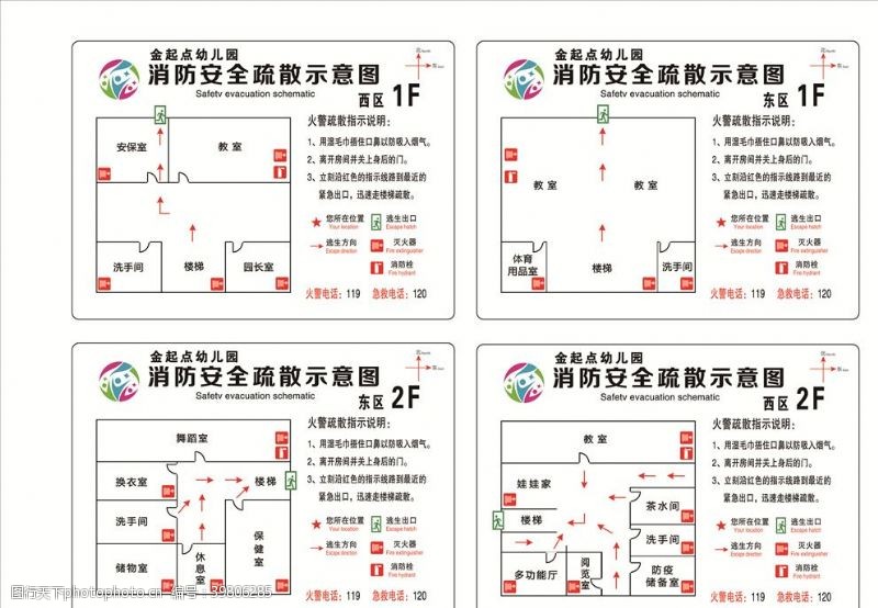 路线指引消防安全示意图图片