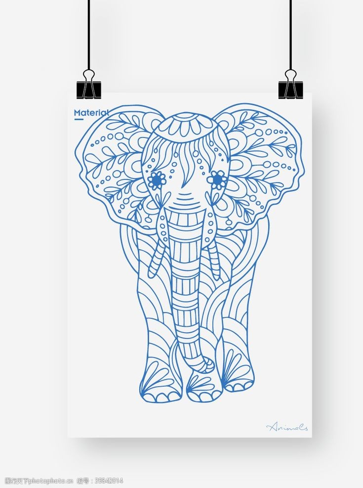 纹身图案大象图片