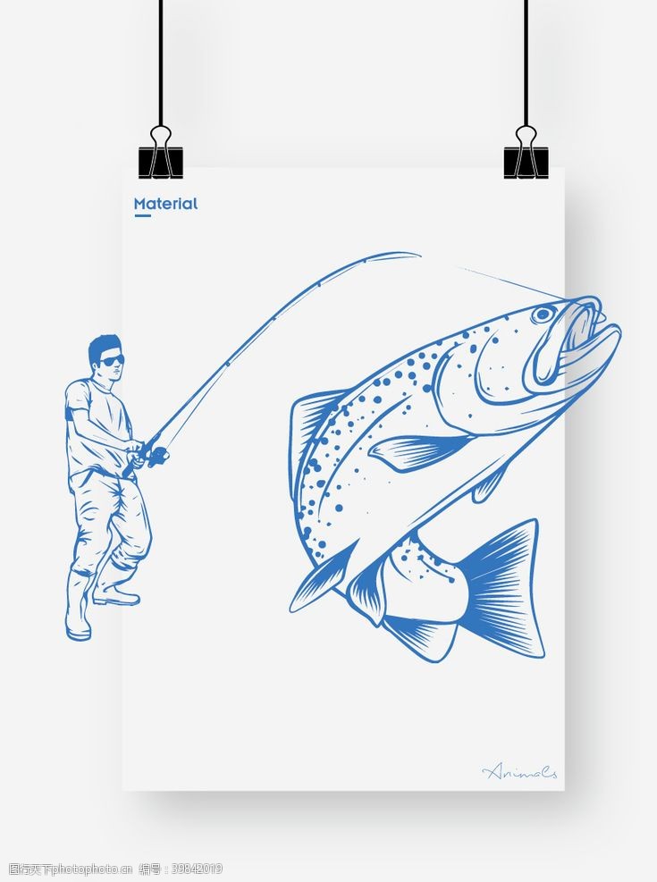 纹身图案钓鱼图片