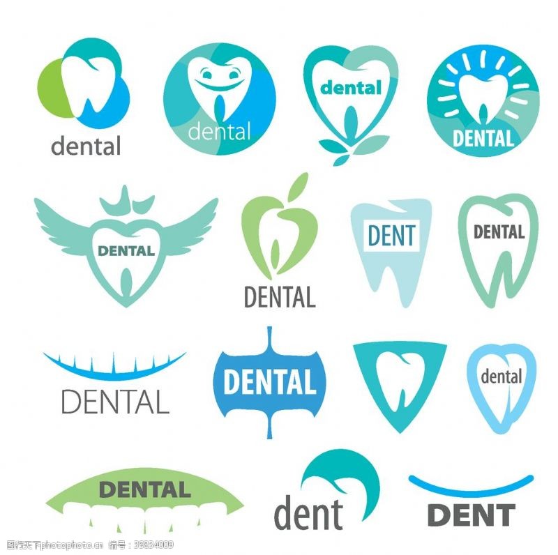 牙医个性牙齿图标图片