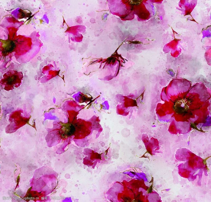 范思哲花型花朵花紋数码印花图片