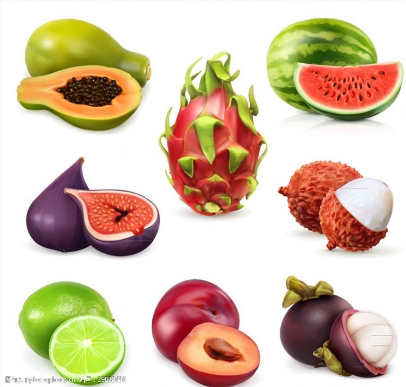 荔枝广告美味水果设计矢量图片