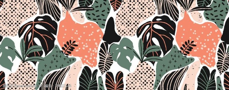 花裙图案热带植物抽象树叶图片