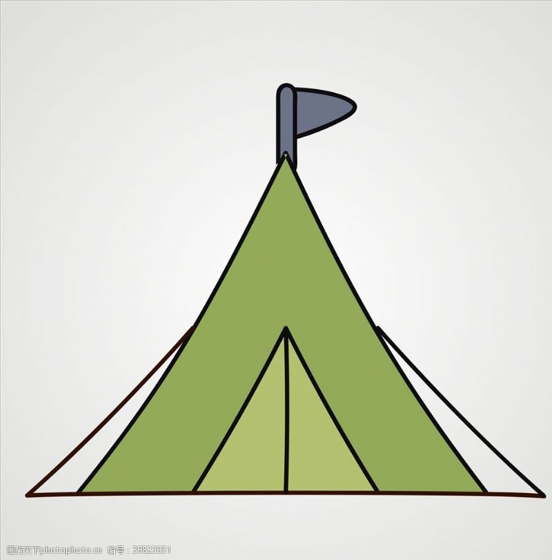 水墨手册设计矢量帐篷图片