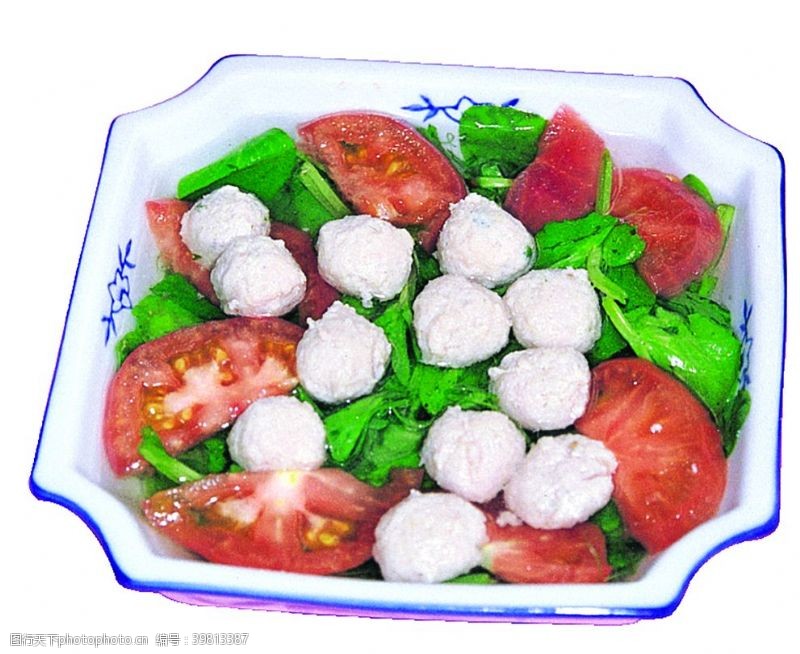 番茄炒蛋鲜菇番茄丸子汤图片