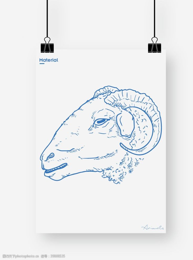 手稿图案羊图片