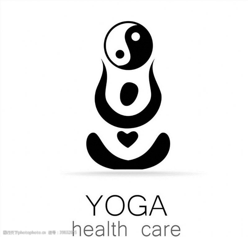 八卦象瑜伽标志设计图片