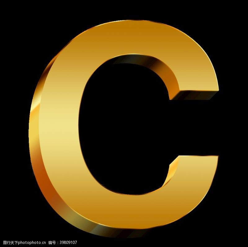 立体字母字母C图片
