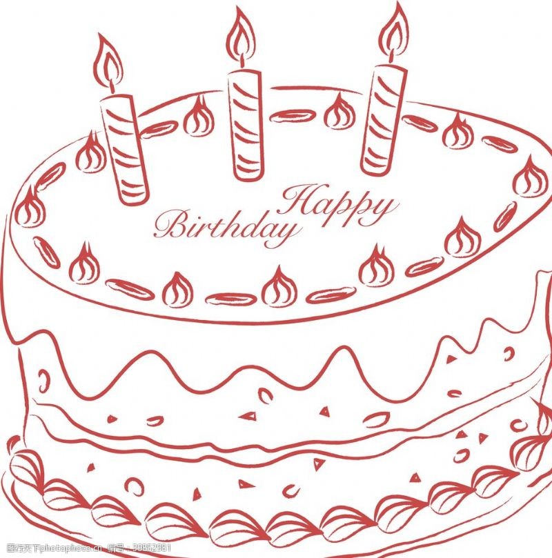 生日蜡烛蛋糕图片