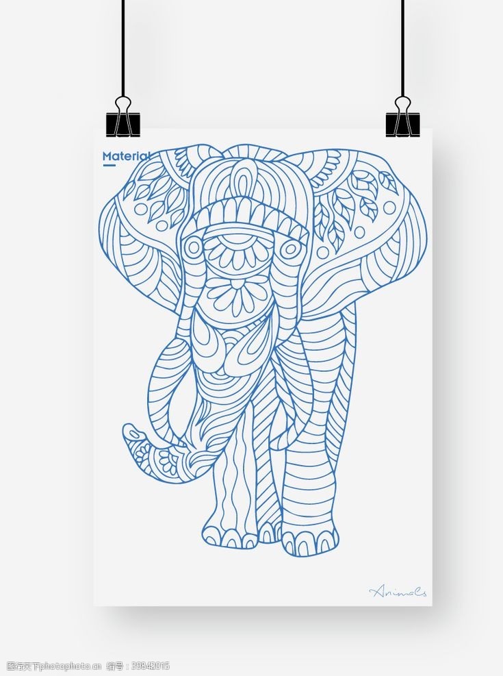 纹身图案大象图片