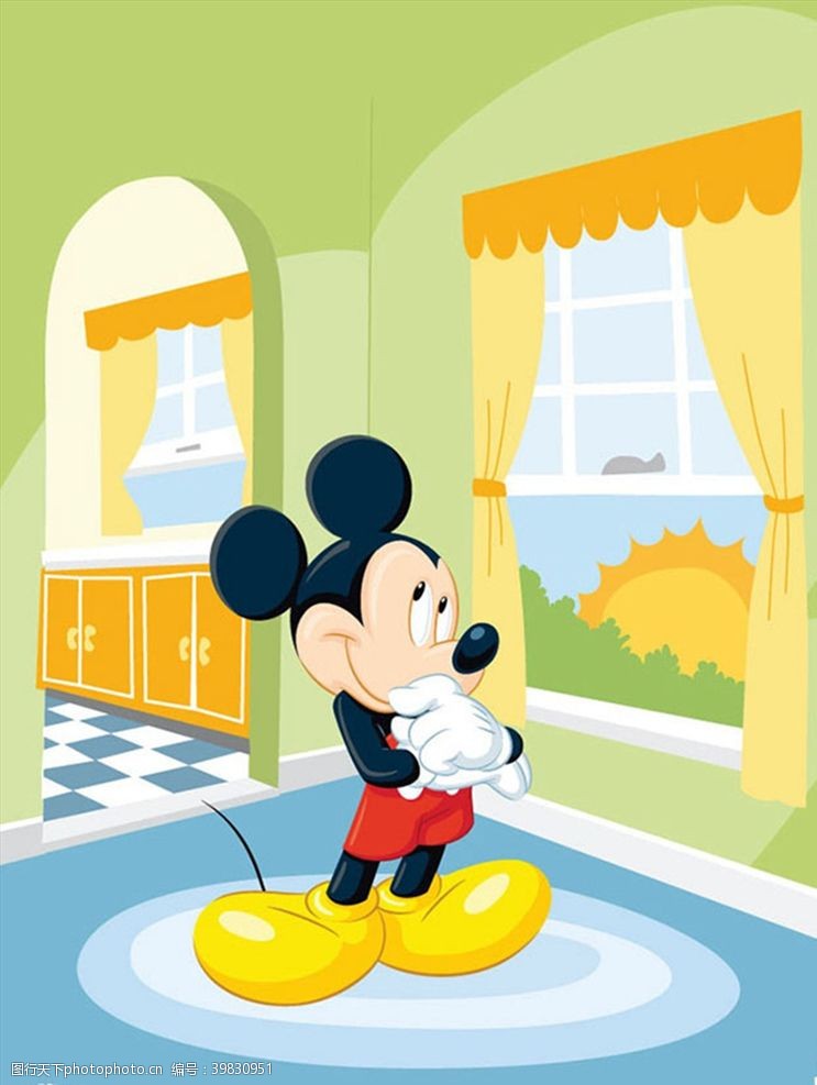 老鼠卡通卡通房间里的米奇图片