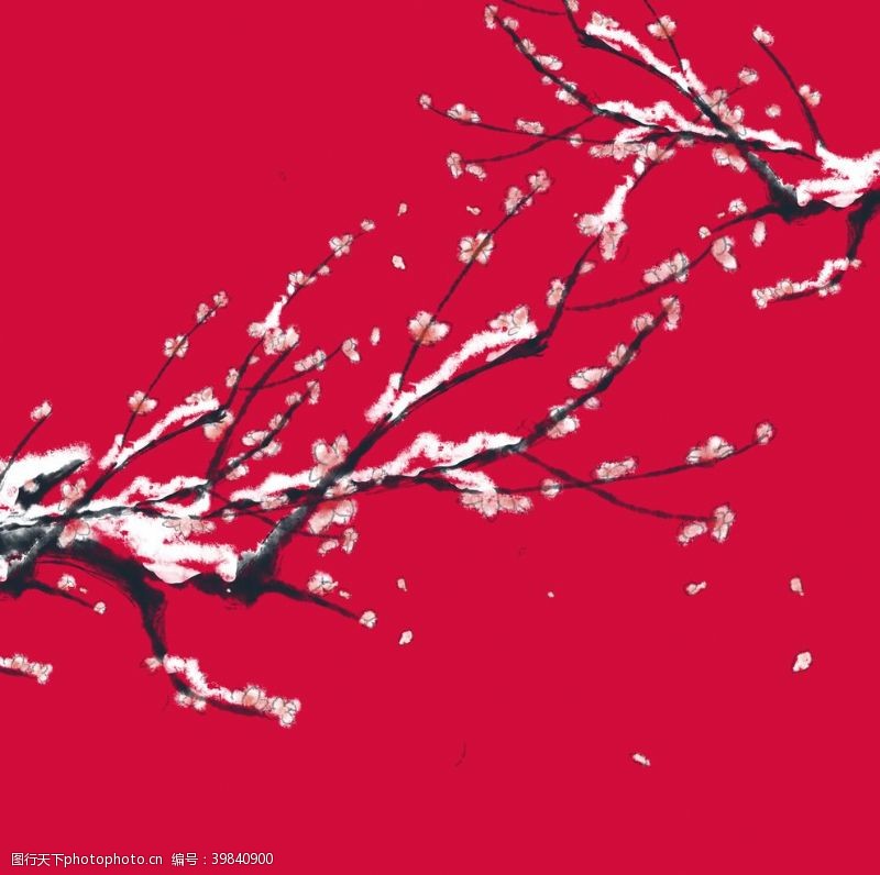 白梅梅花树装饰元素图片
