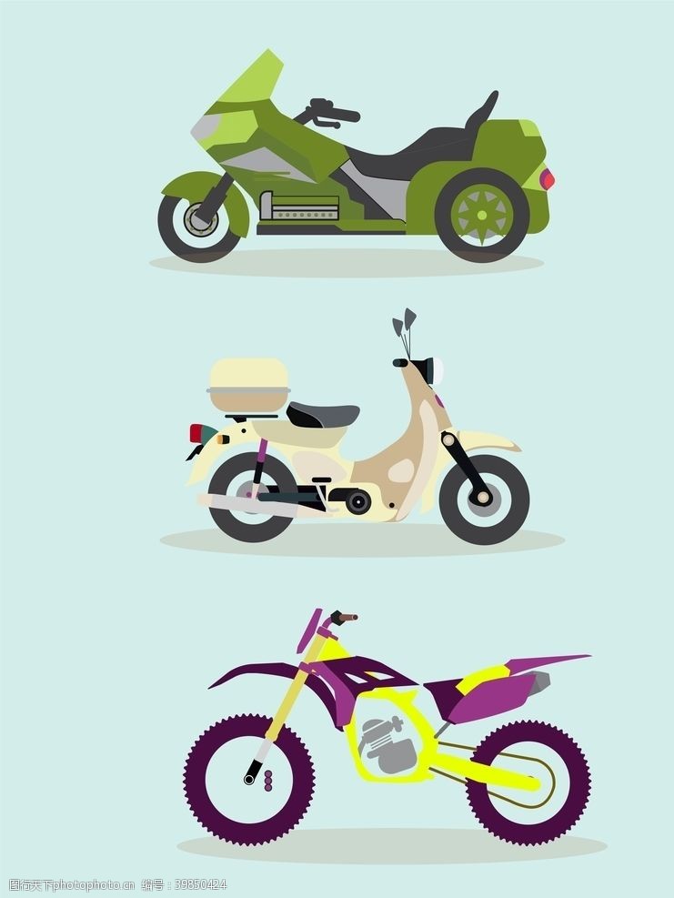矢量交通工具摩托车图片