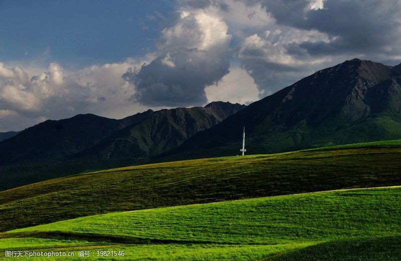 冰川背景祁连山图片