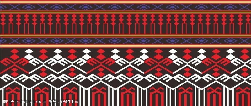 民族花纹少数民族黎族织锦纹样矢量素材图片