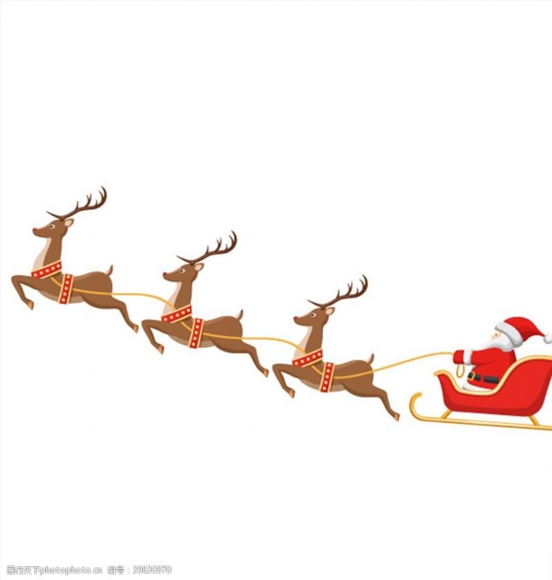 圣诞老人鹿车圣诞老人矢量图片