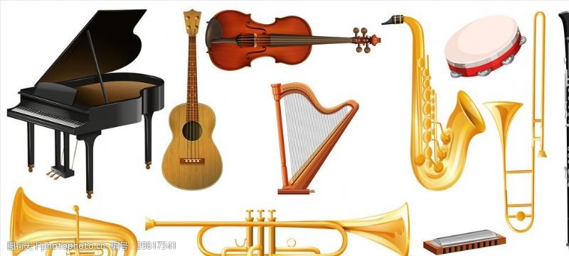 流行音乐海报矢量乐器图片
