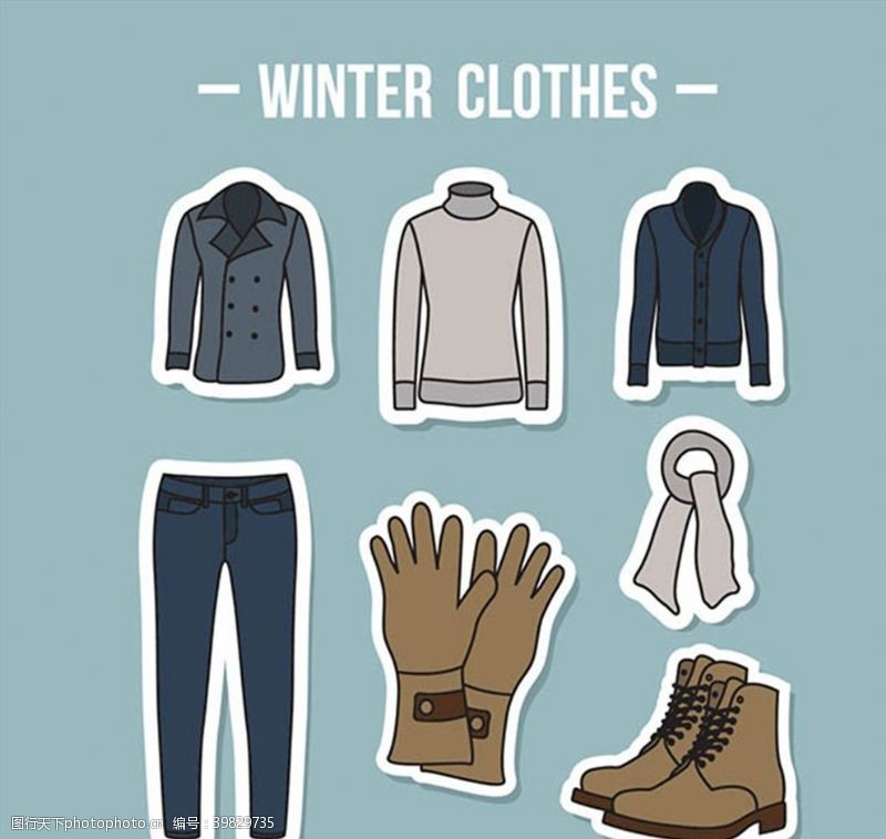 裤子广告手绘冬季衣服装图片