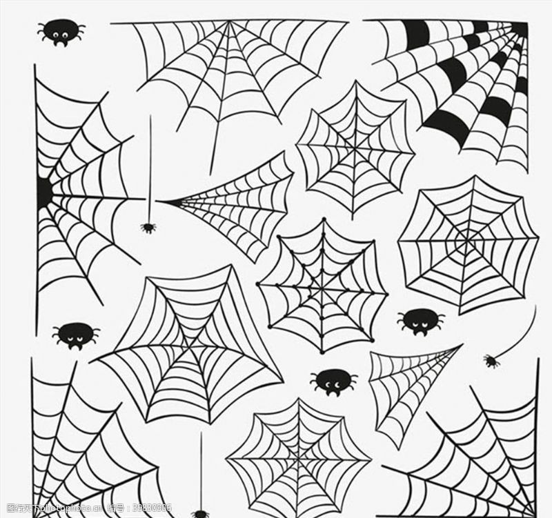 其他矢量手绘蜘蛛网背景图片