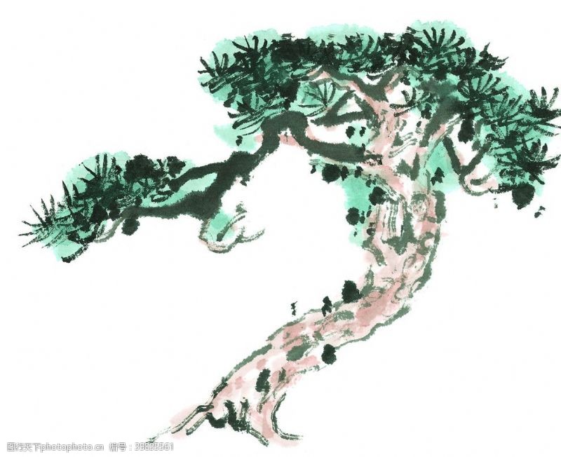 彩铅松树图片