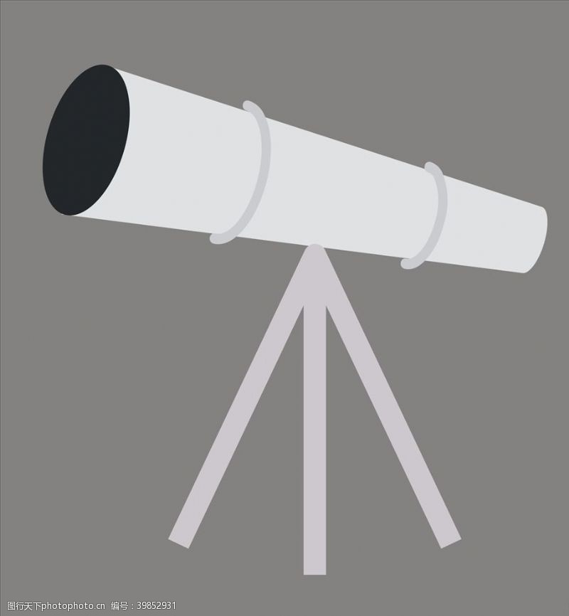 卡通河流天文望远镜图片