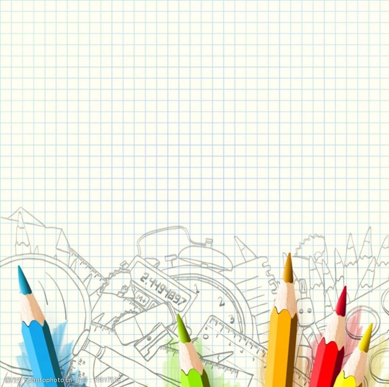 铅笔校园涂鸦矢量图图片