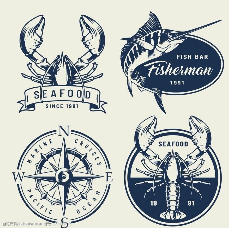 logo矢量素材鱼海鲜图片