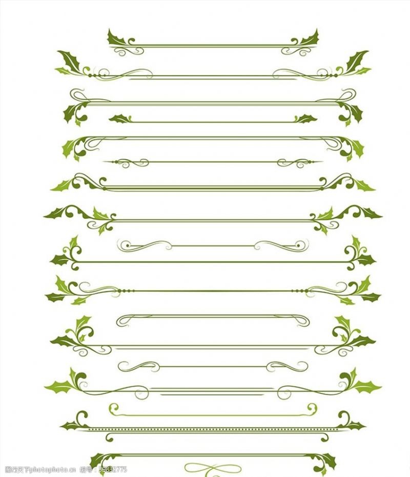 集矢量图标集植物花纹设计图片
