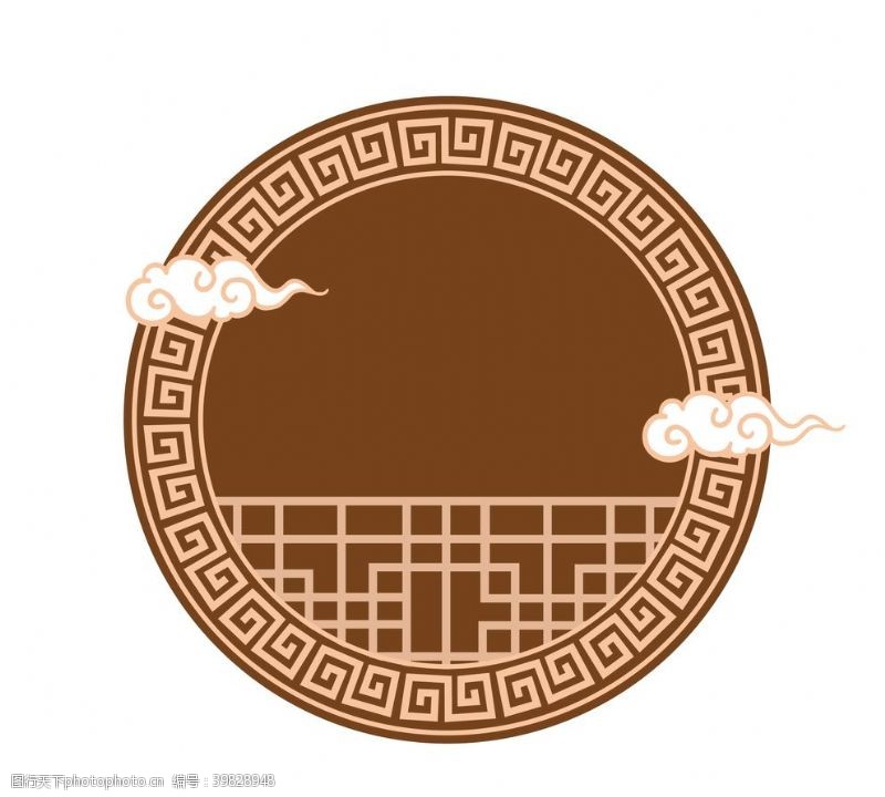 地毯圆形中国风传统圆形纹样图片
