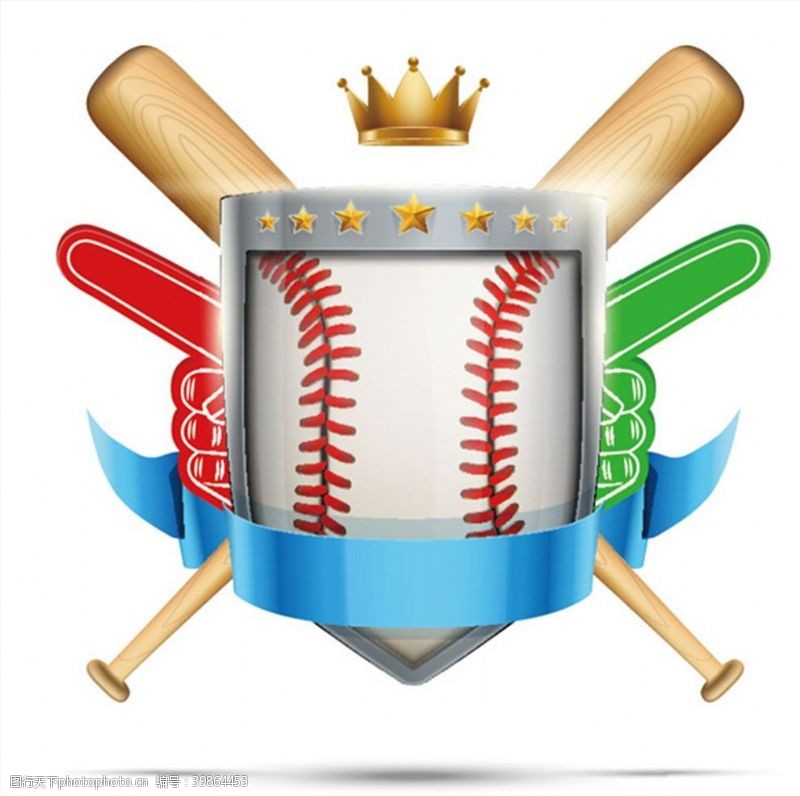 矢量盾牌棒球运动标志图片
